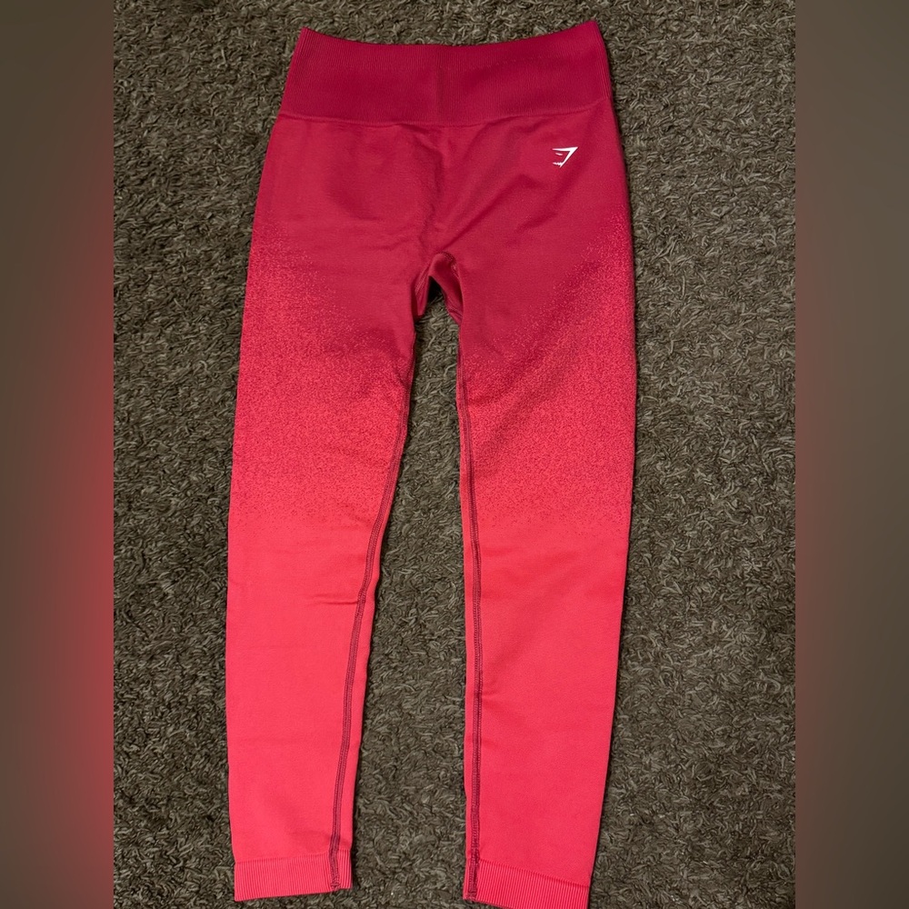 Red to Pink Ombré Gymshark Leggings
